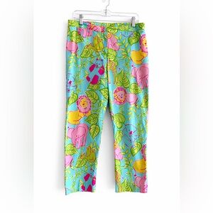 Darling Jungle Animals Print LILLY PULITZER High Rise Pants.Great Condition. 12